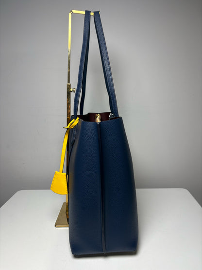 Women's Tory Burch Perry Triple Compartment Tote Navy Blue Pre-owned, NWT