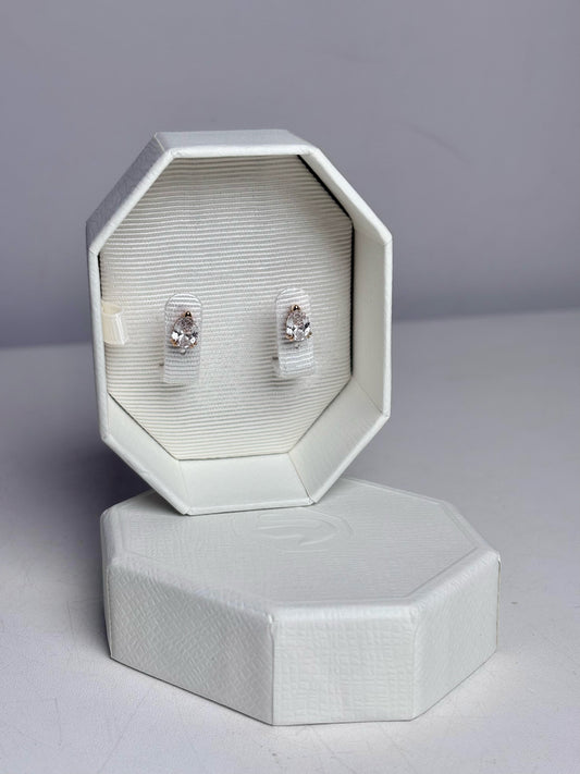 Swarovski Crystal Pear-shaped Rose Gold Pre-owned Plated Metal Earrings