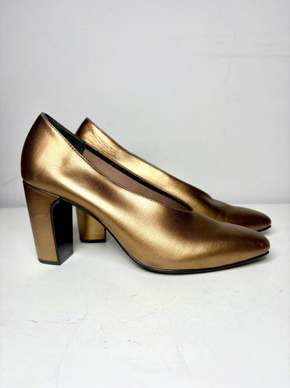 W Shoe Size 9.5 Rachel Comey Chloris Bronze Leather Cowhide Pre-owned, NWT Pumps