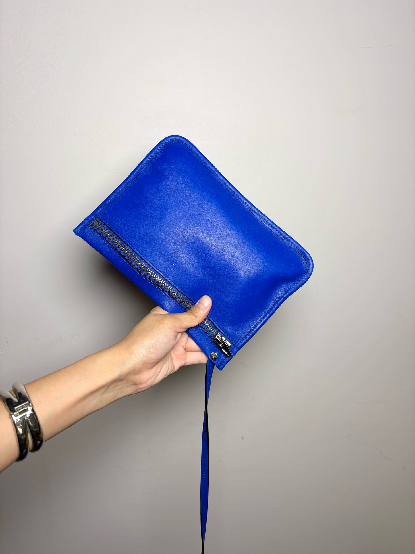 Alexander Wang Solid Leather Blue Prisma Azur Purse