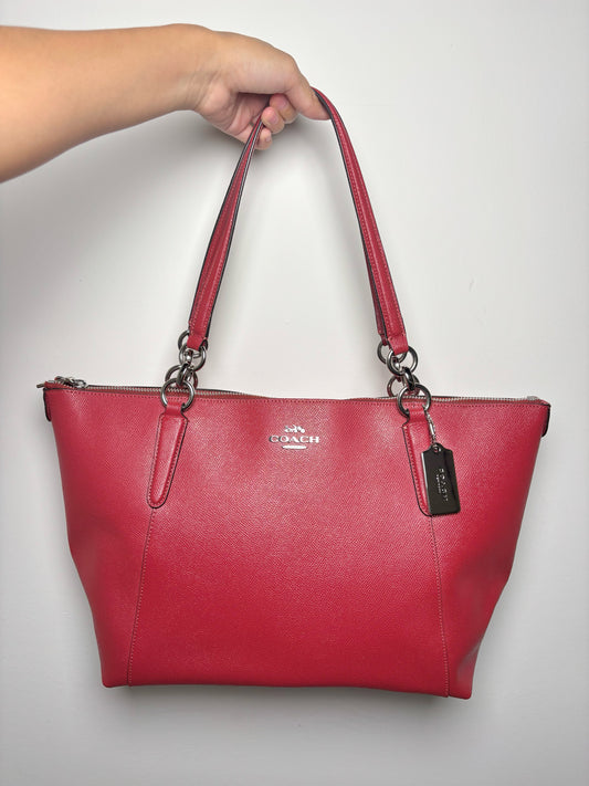 Coach Saffiano Leather NWT Red Ava Tote Purse