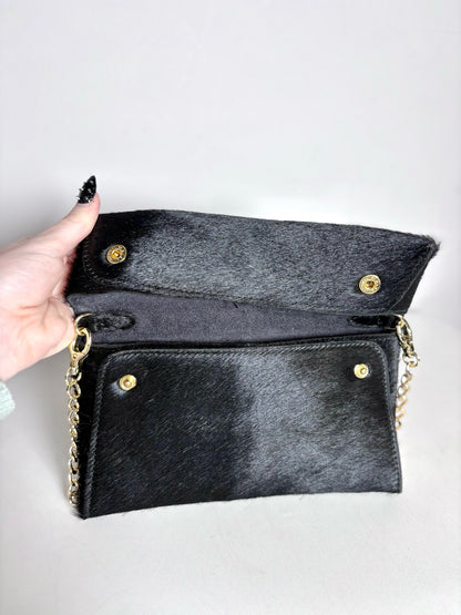 Ann Mashburn Black Ponyhair Pre-owned Clutch Purse