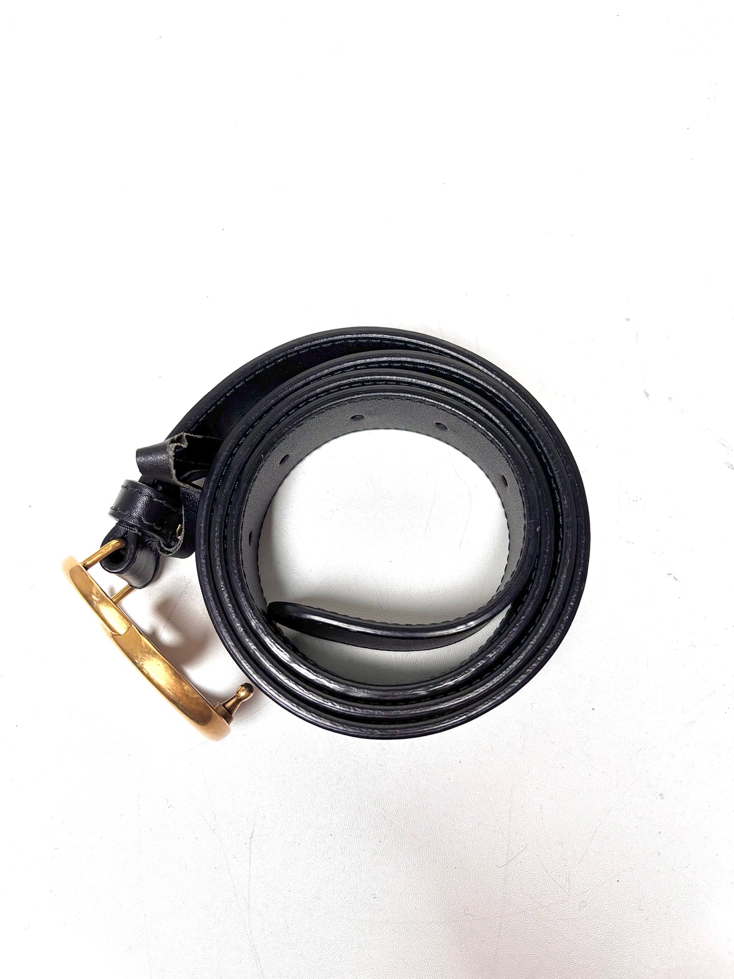 Gucci Marmont Double-G Black Leather  Leather 95-38 (M/L) Pre-owned Belt