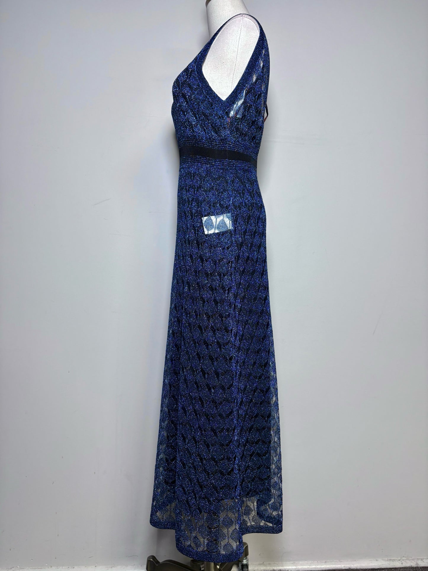 Women Size 40 (4/S US) Missoni Blue Metallic Pre-owned, NWT Midi Dress
