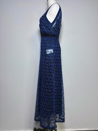 Women Size 40 (4/S US) Missoni Blue Metallic Pre-owned, NWT Midi Dress