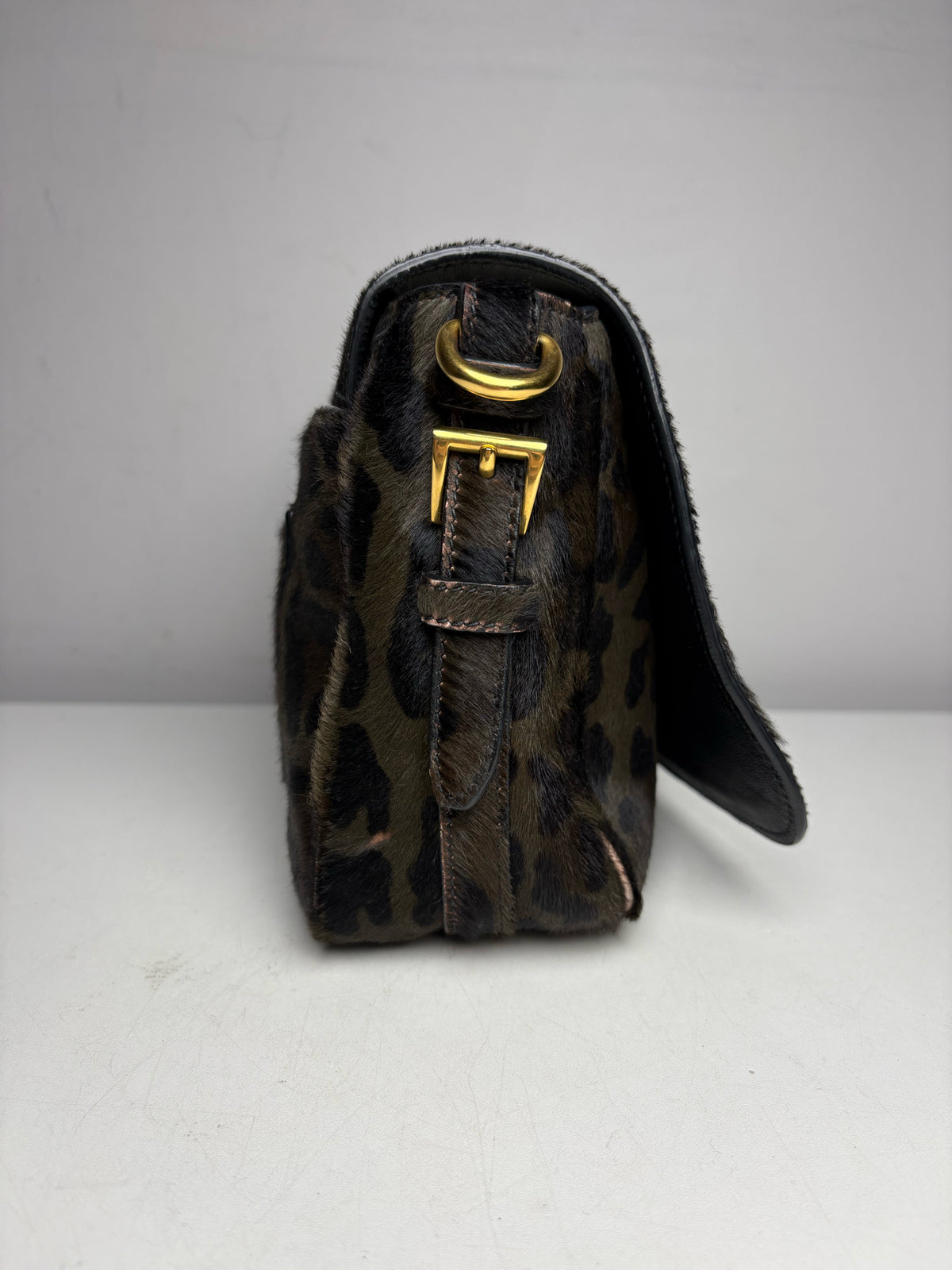 Women's Authentic Prada Cavallino Leopard Calf Hair Vintage Authentic Pre-Owned Crossbody Bag