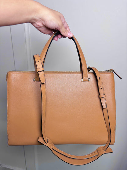 Lancel Solid Leather Camel Medium Purse
