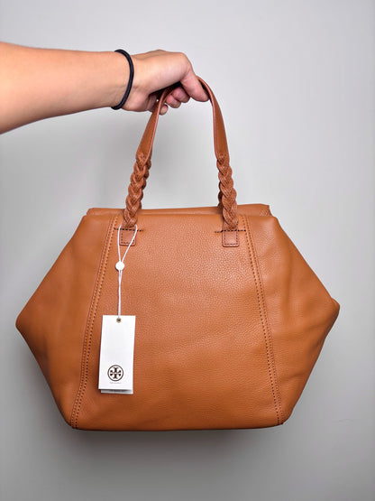 Tory Burch Solid Leather NWT Cognac Half Moon Purse
