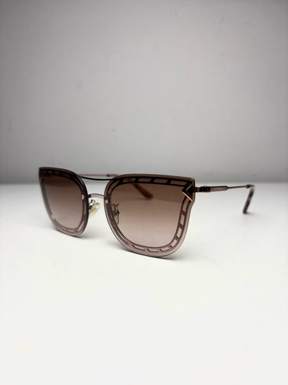 Women's Tory Burch TY6067 Rose Gold & Light Pink Tortoiseshell Pre-Owned Cat-Eye Sunglasses