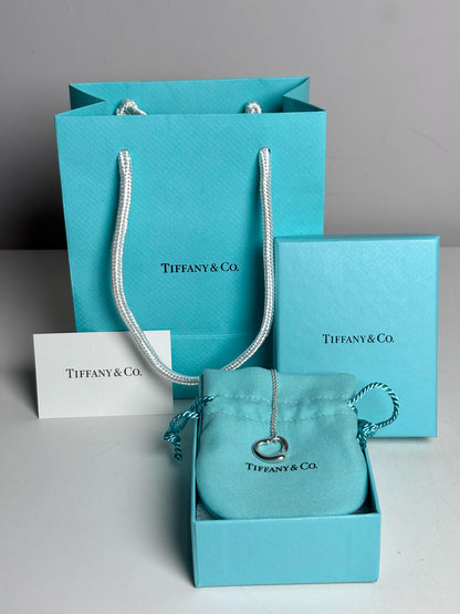 Tiffany & Co. Open Puffy Heart Elsa Peretti Sterling Silver Pre-owned Necklace
