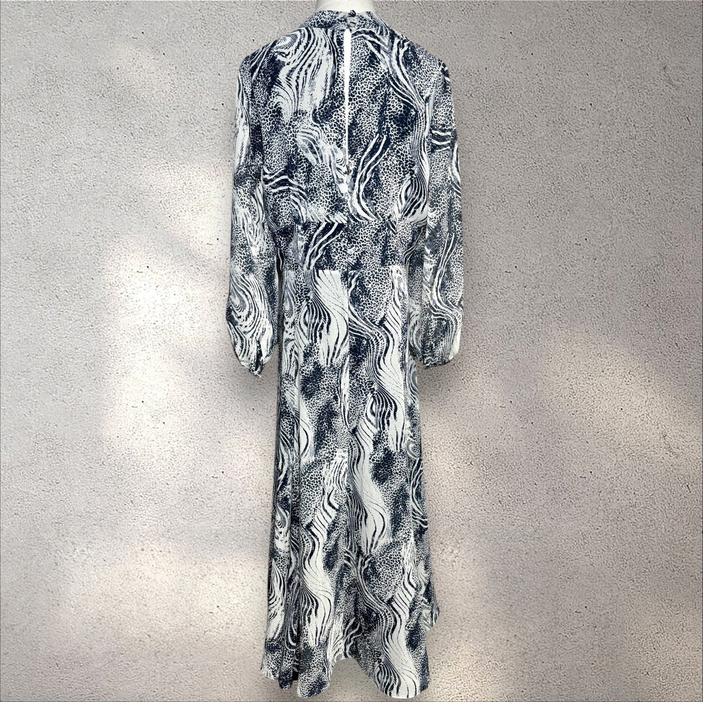 Women Size 10 Whistles Navy,Black,White Animal Print Dress