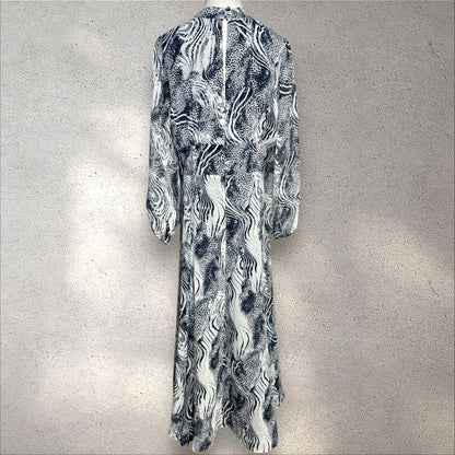 Women Size 10 Whistles Navy,Black,White Animal Print Dress