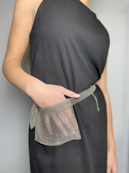 Chanel Chainmail Vintage 1999 Metal Silver Belt Bag