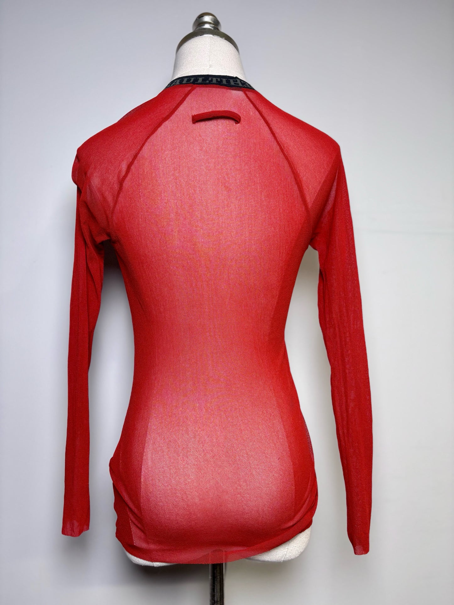 Women Size M Jean Paul Gaultier Red Vintage Mesh Pre-owned Shirt
