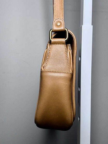 Celine Monogram Vintage Coated Canvas, Leather Pre-owned Beige Saddle Bag