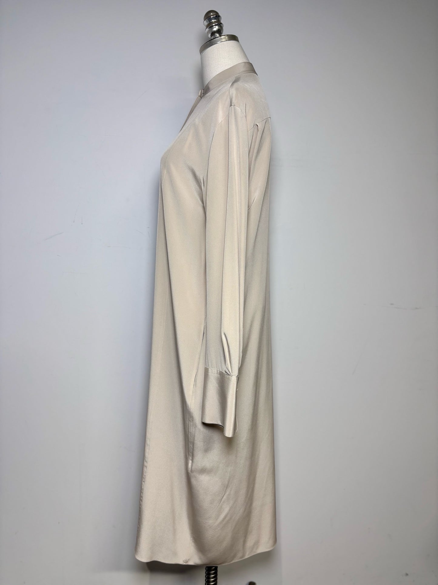 Women Size 36 (2) Joseph Taupe Solid Women's Pure Silk Pre-owned Dress