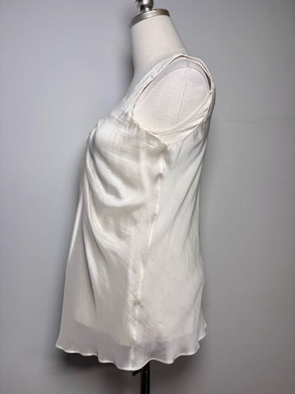 Women Size M Brunello Cucinelli Bone Cotton Blend Sleeveless Pre-owned Top