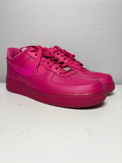 Women's Shoe Size 10 Nike Air Force 1 Fuchsia Pink Leather Pre-Owned Low-Top Sneakers