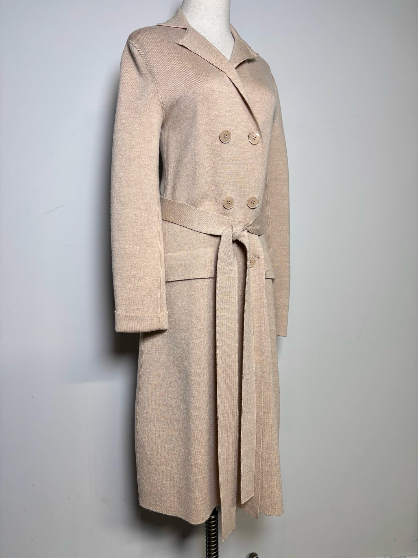Women Size 40 (4/S) Bottega Veneta Neutrals Wool Blend Cardigan Sweater