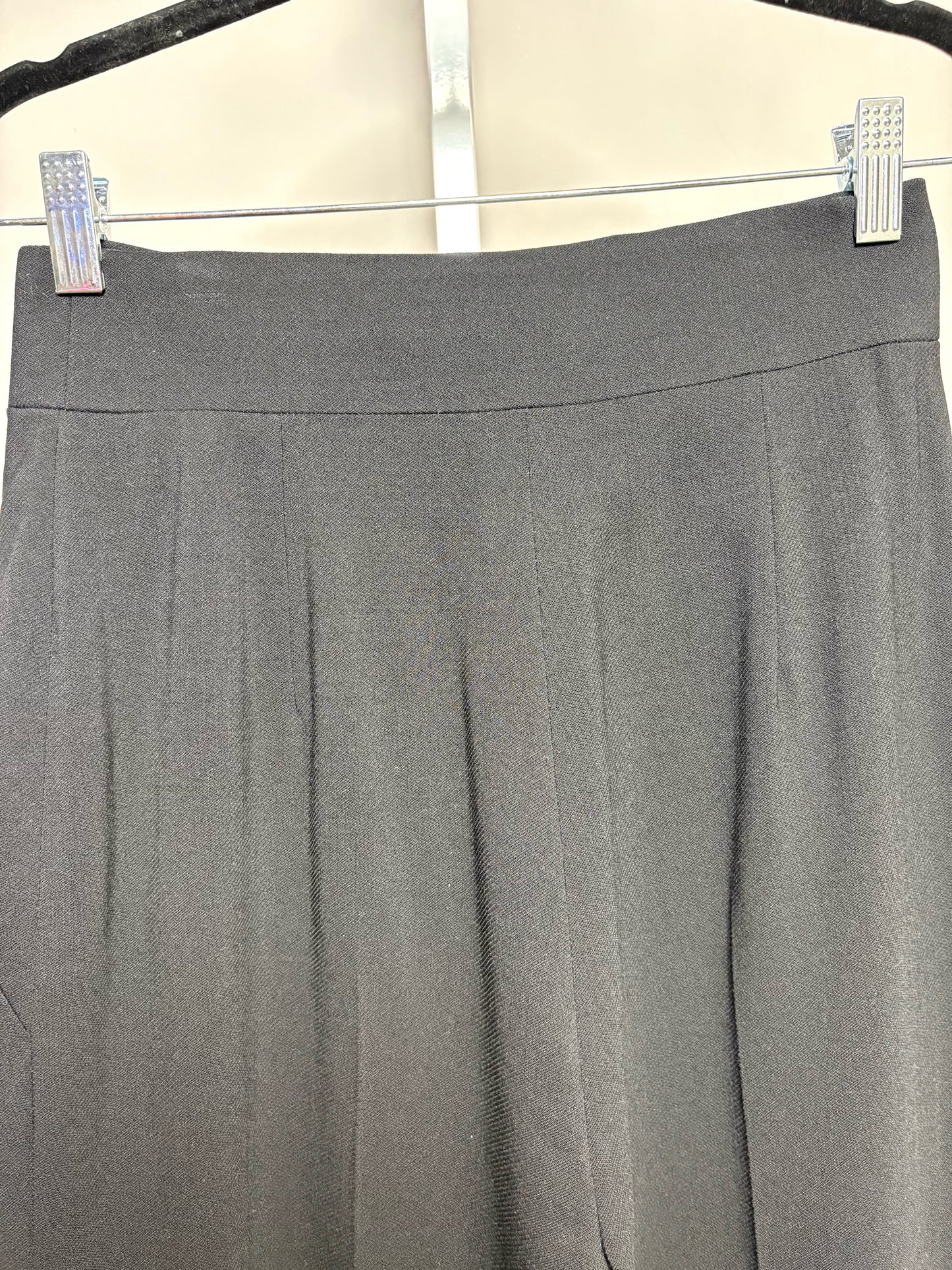 Women Size 40 Chanel Black Wide Leg Wool w/Stretch Pre-owned Vintage Pants