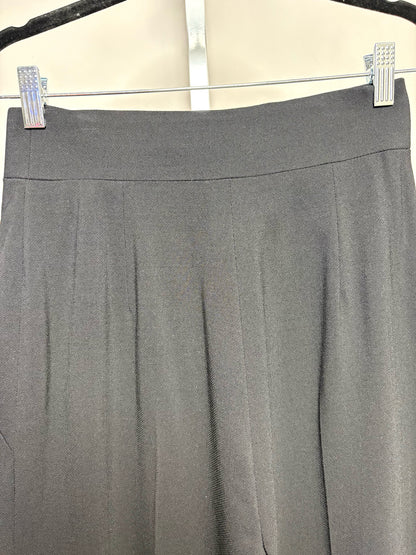 Women Size 40 Chanel Black Wide Leg Wool w/Stretch Pre-owned Vintage Pants