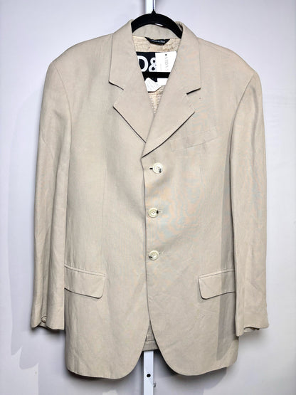 Dolce & Gabbana Beige Viscose,Linen,cotton,acetate Solid Men's 36 Suit