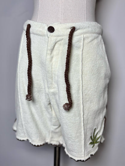 Tommy Bolo Cream 100% Organic Cotton Terry Embroidered Palm Men's S 2-Piece Set