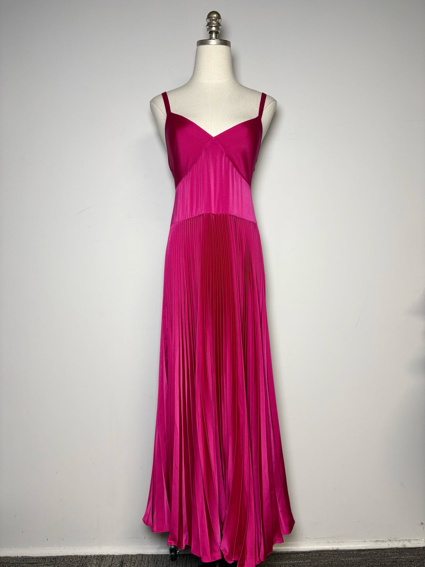 Women Size 8 Polo Ralph Lauren Blue Label Magenta Pre-owned Midi Dress