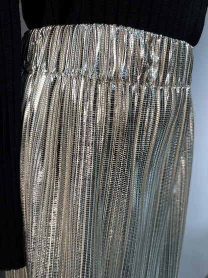 Women Size 38 (6 US) Etoile Isabel Marant Metallic Silver Pleated Skirt