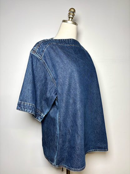 Women Size 40 Toteme Dark Blue Denim 100% Organic Cotton Pre-owned Top