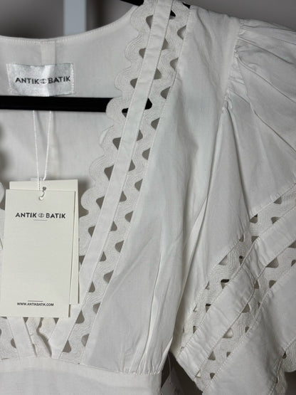 Women Size XS Antik Batik White Solid Cotton NWT Blouse