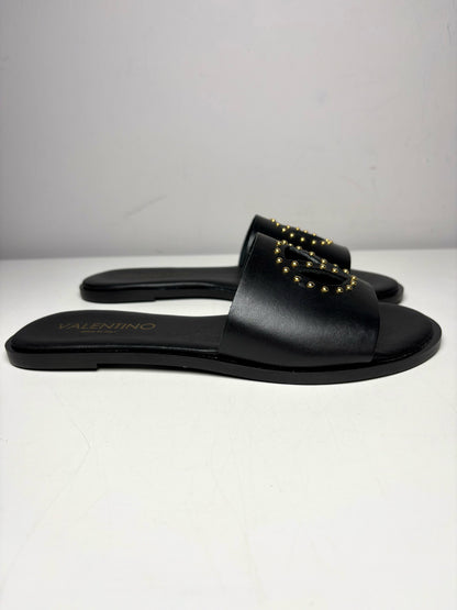 W Shoe Size 8 Mario Valentino Black Leather Cowhide Women's Sandals