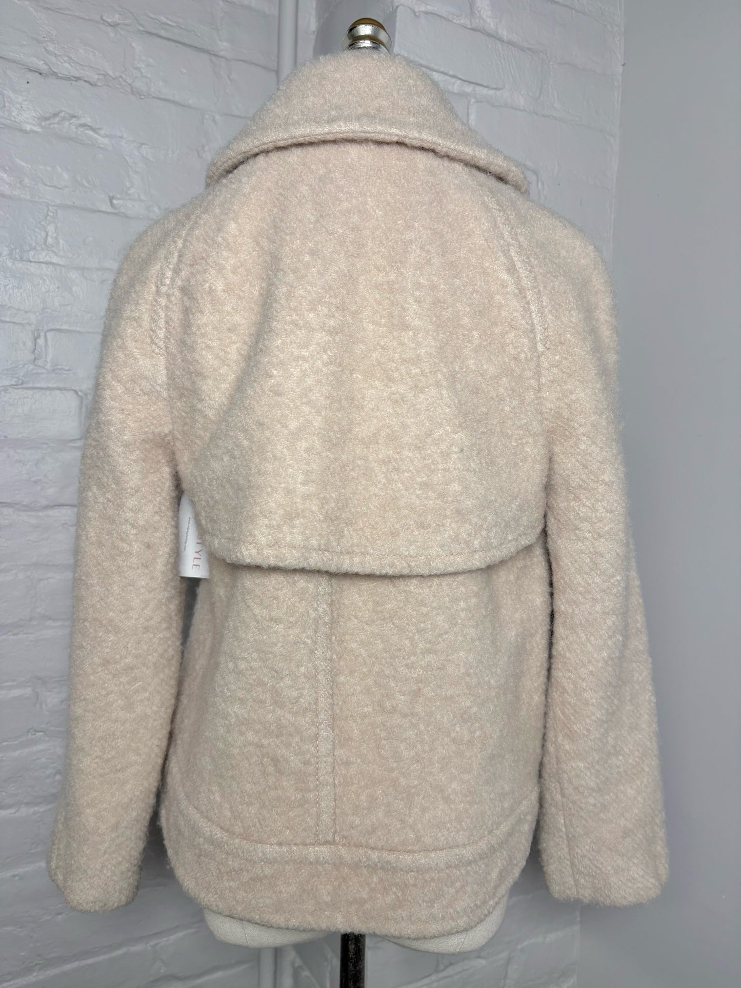 Women Size XS Coach Oatmeal Solid Wool Coat