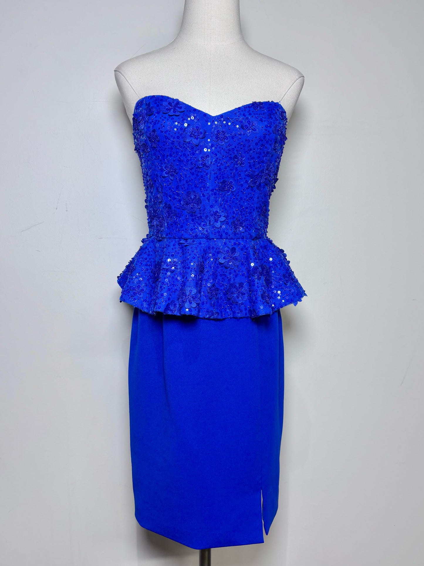 Women Size S Dress the Population Cobalt Blue Sequins Women's Dress