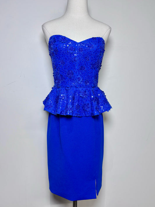 Women Size S Dress the Population Cobalt Blue Sequins Women's Dress