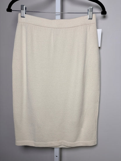 Women Size 4 St. John Cream Knit Skirt