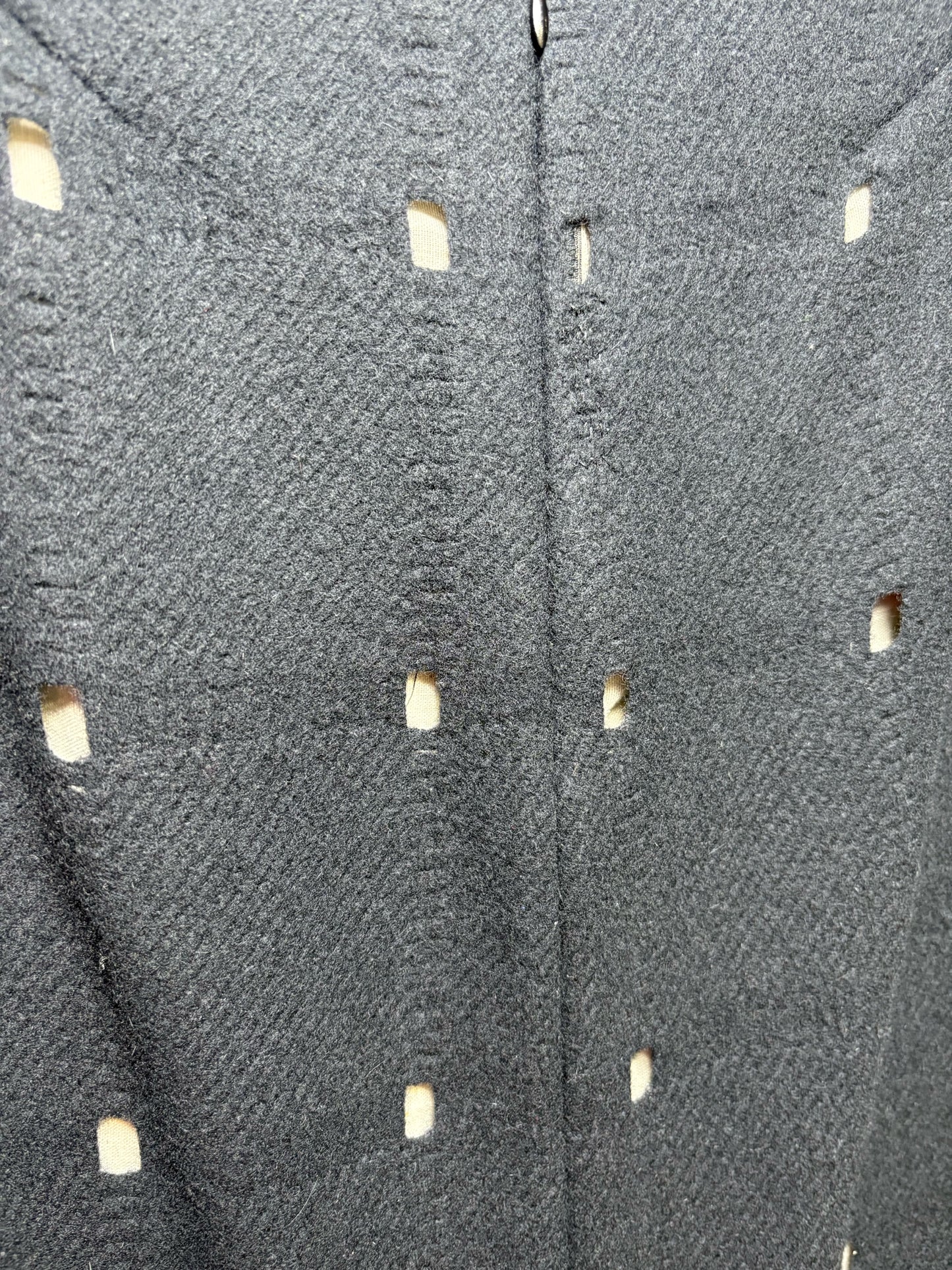W Sz 36 Jil Sander Black Cutouts Wool w/Cotton Lining Skirt Pre-owned Vintage