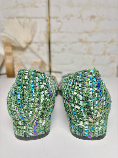 W Shoe Size 41 Ann Mashburn Green Tweed NWT Heels