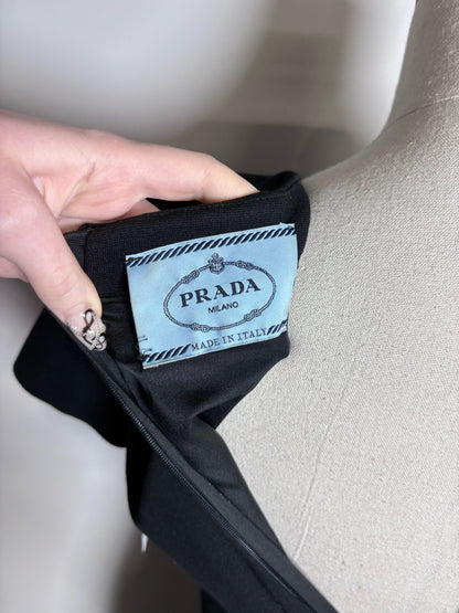 Women Size S (Estimate) Prada Black Accent Button Pre-owned Sheath Dress