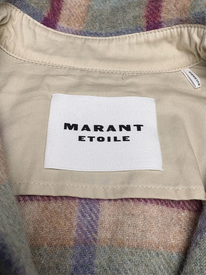Women Size 38 Etoile Isabel Marant Faxon Mint Purple Plaid Wool Blend Pre-Owned Jacket