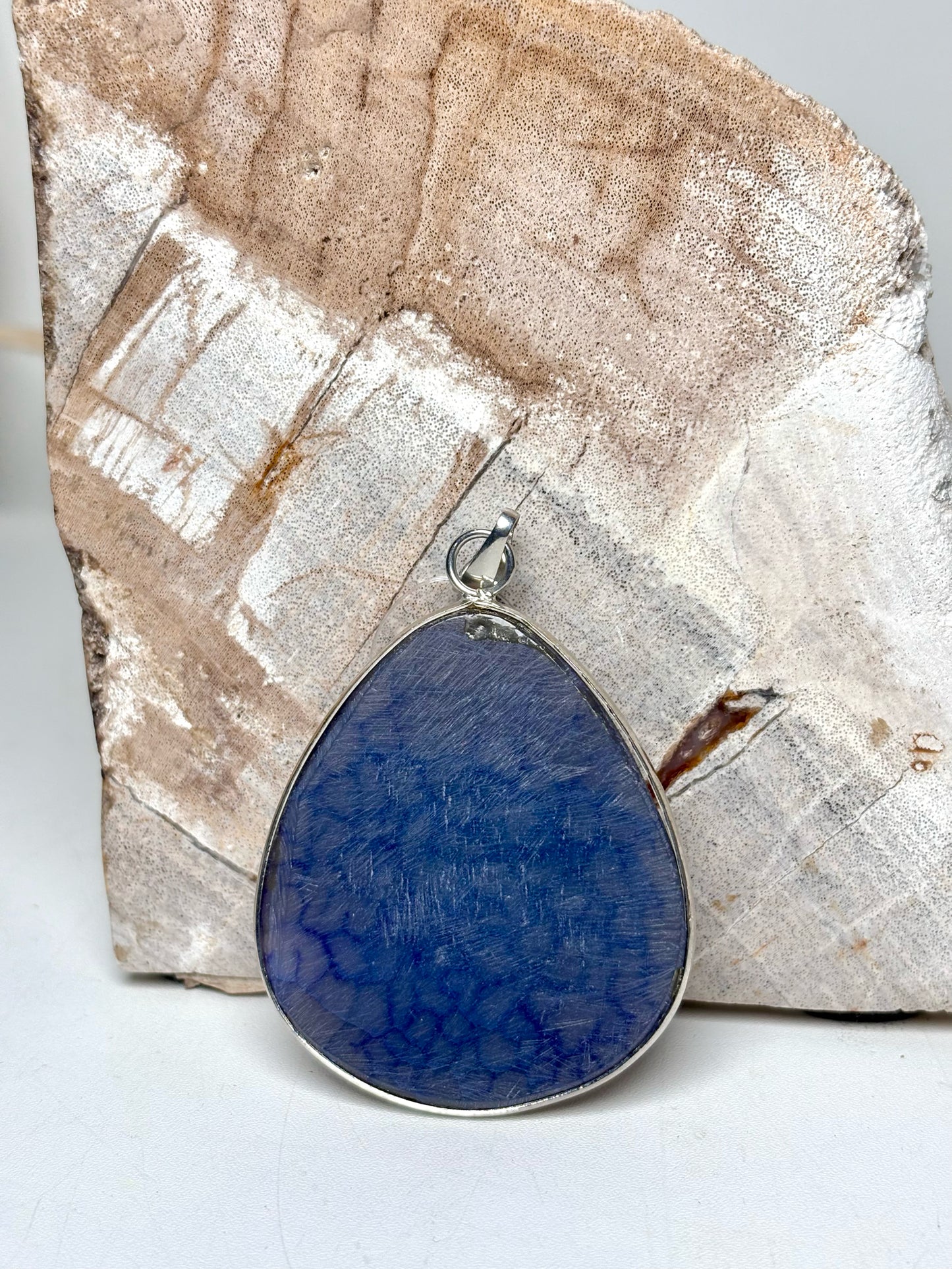 Blue Bluelace Agate No Label Pendant