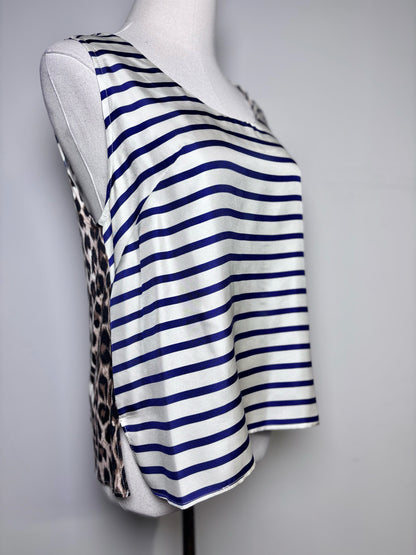 Women Size 2 La Prestic Ouiston Cream, Blue Striped, Animal Print 2 Piece Set
