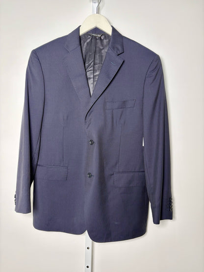 Zegna Navy Wool, silk Pinstripe Men's 40 Suit