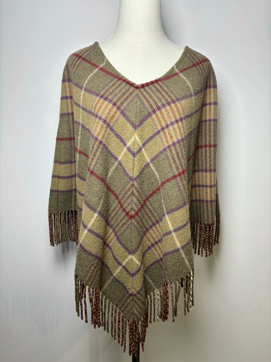Burberry Cashmere Olive Green Shawl Fringe Trim