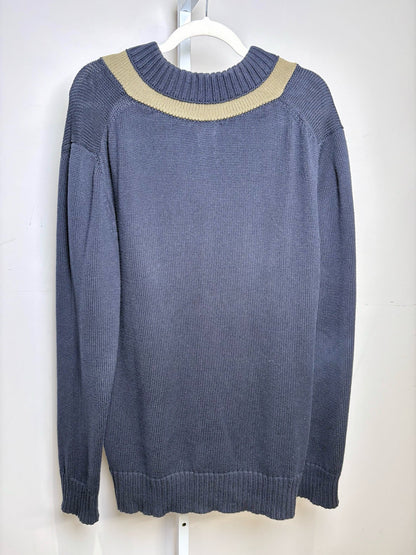 Navy, Dark Green Au Printemps Paris Navy, Dark Green 100% Cotton Solid Men's Mens Size XL Sweater