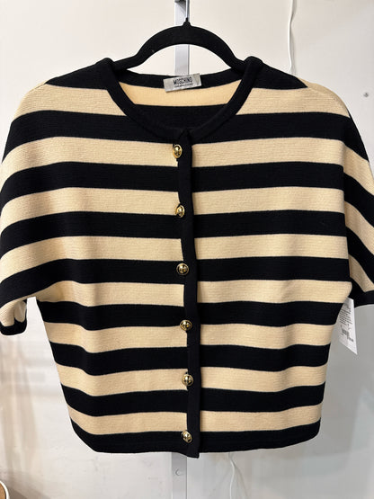 Women Size 8 Moschino Cheap and Chic Beige, black Striped Sweater