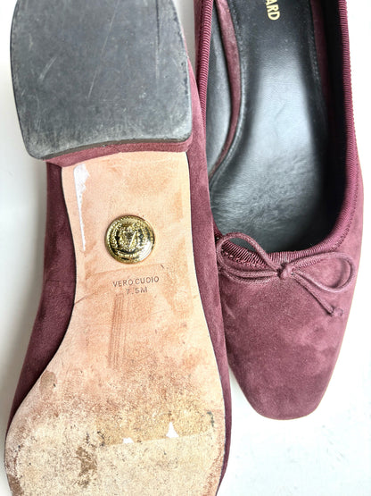 W Shoe Size 7.5 Veronica Beard Burgundy Suede Heels