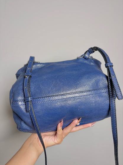Givenchy "Pandora" Blue Pebble Leather Mini Purse