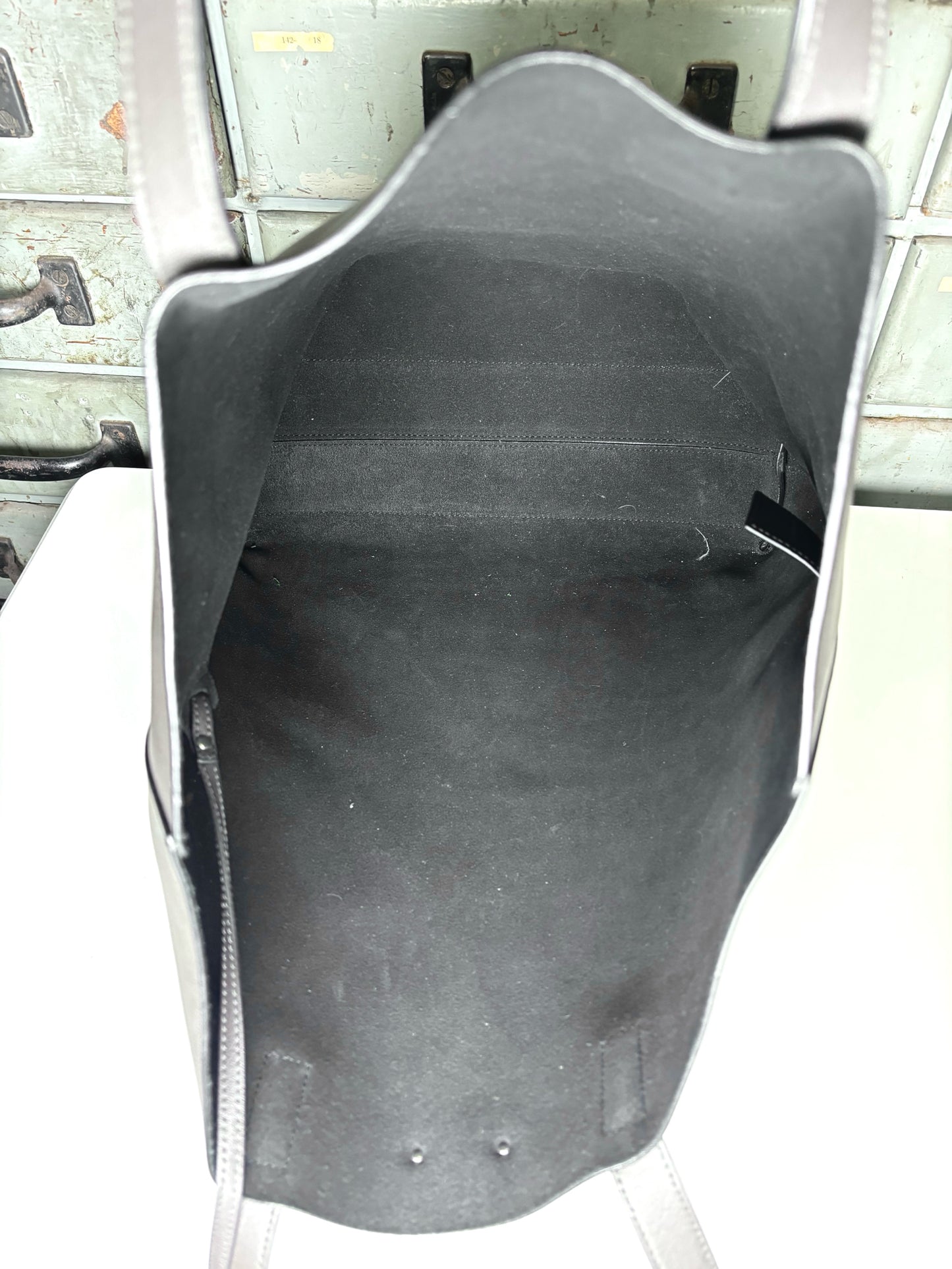 Yves Saint Laurent Dark Grey North-South Shopping Tote w/Tassel