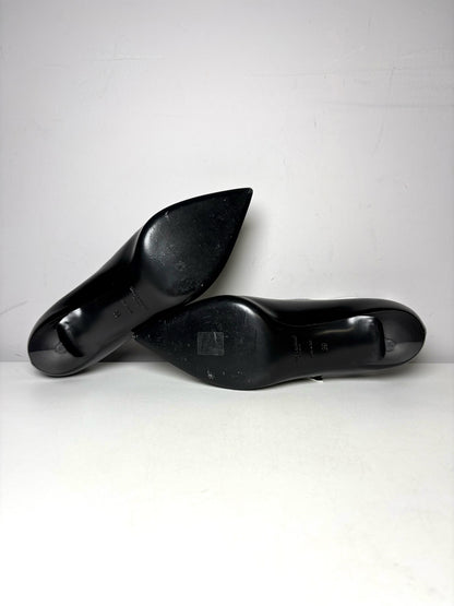 W Shoe Size 39 Saint Laurent Black & White Patent Leather Pre-owned Pump